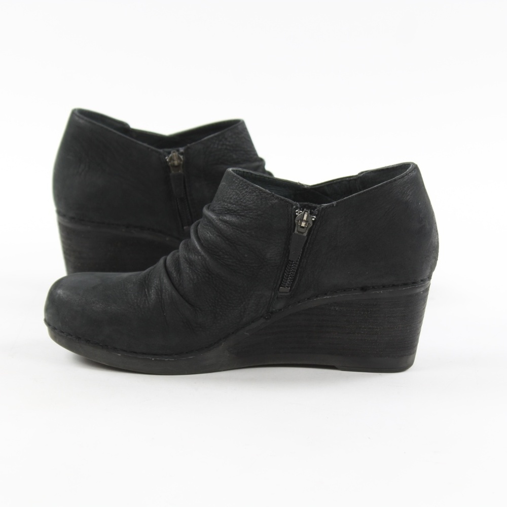 Dansko Sheena Nubuck Ankle Zip Ruched Booties 38 - Picture 2 of 8